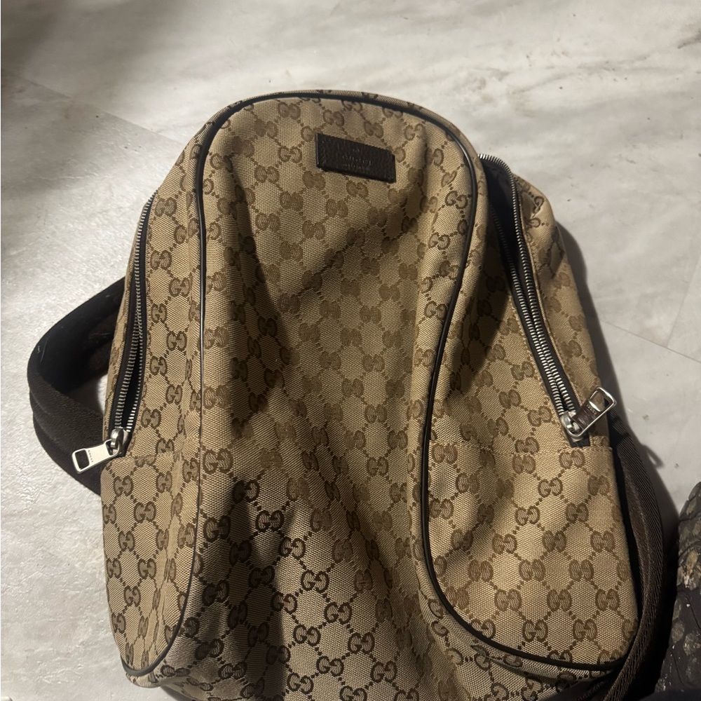Gucci Beige Monogram Backpack